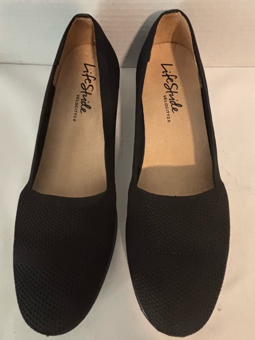 BRAND NEW LIFE STRIDE “IMMY” BLACK KNIT FABRIC WEDGE COMFORT TECHNOLOGY SZ 11